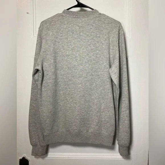 LACOSTE Men's Crewneck Flecked Fleece Logo Patch Sweatshirt Gray Sz Small - Picture 8 of 11